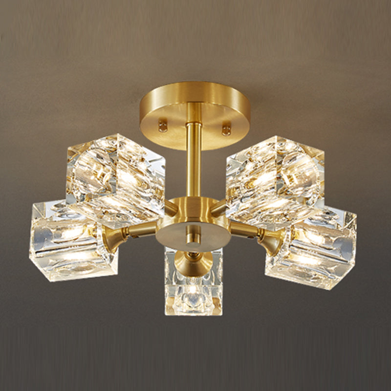 Colonial Style Geometry Ceiling Fixtures Metal Ceiling Flush Mount in Bronze