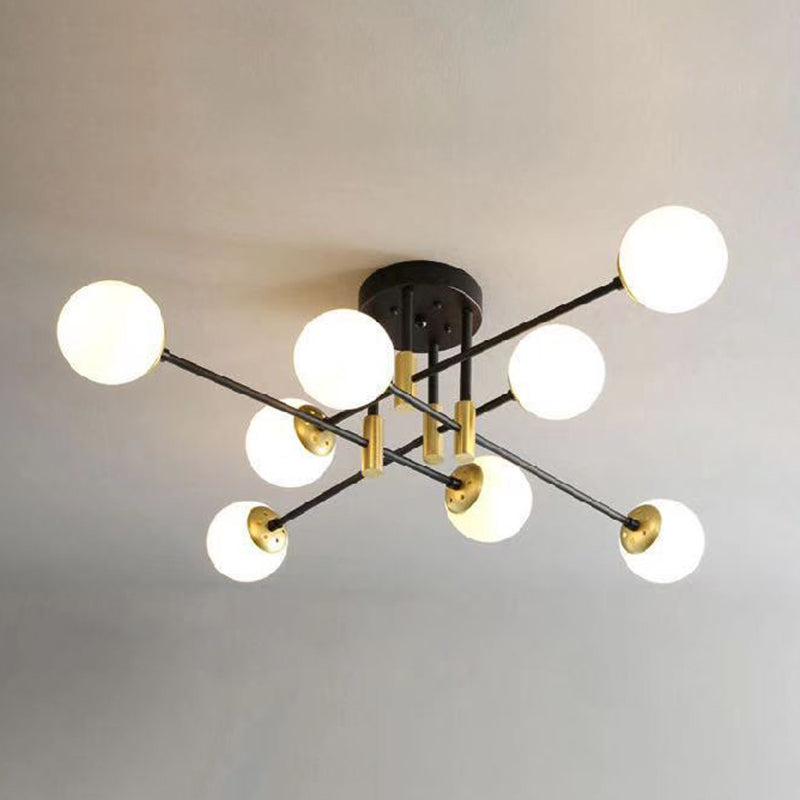 Glass Ball Shape Flush Ceiling Light Modern Style Multi Lights Flush Mount Lighting