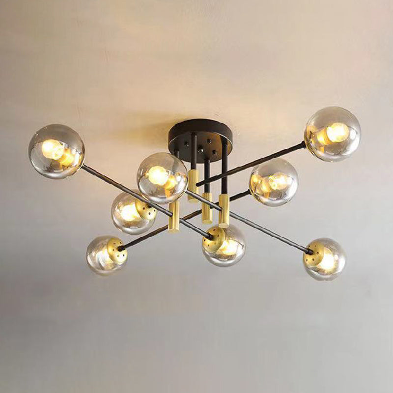 Glass Ball Shape Flush Ceiling Light Modern Style Multi Lights Flush Mount Lighting