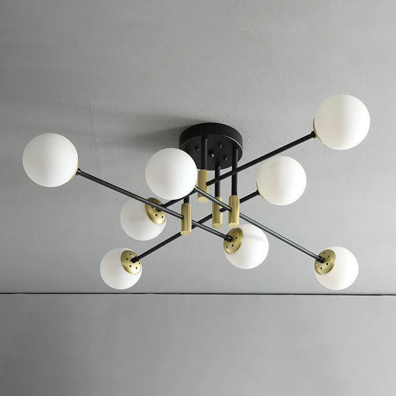 Glass Ball Shape Flush Ceiling Light Modern Style Multi Lights Flush Mount Lighting