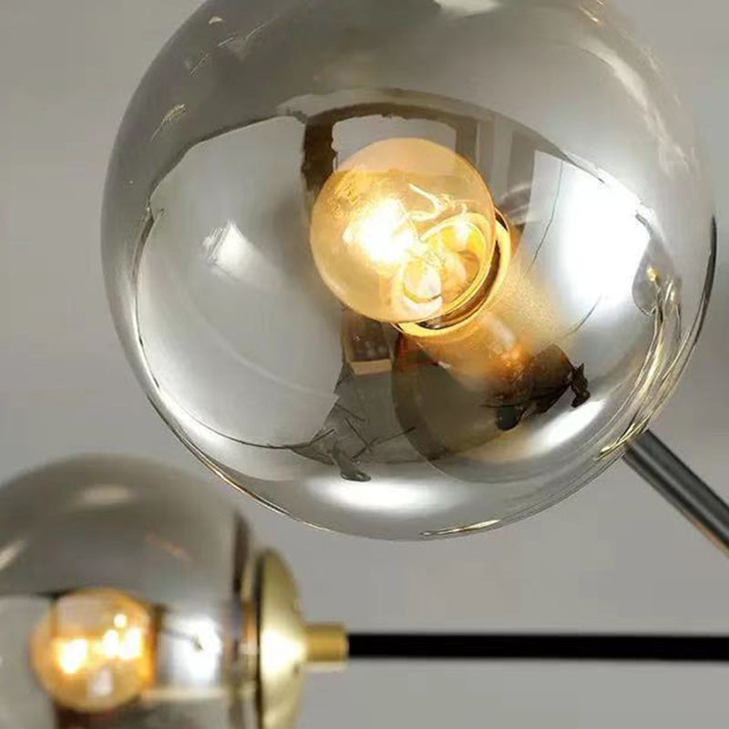Glass Ball Shape Flush Ceiling Light Modern Style Multi Lights Flush Mount Lighting
