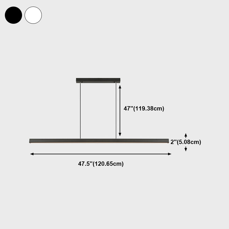 Colgante de isla LED de metal nórdico de la isla de 47.5 "de ancho de ancho de ancho para sala de estar para sala de estar