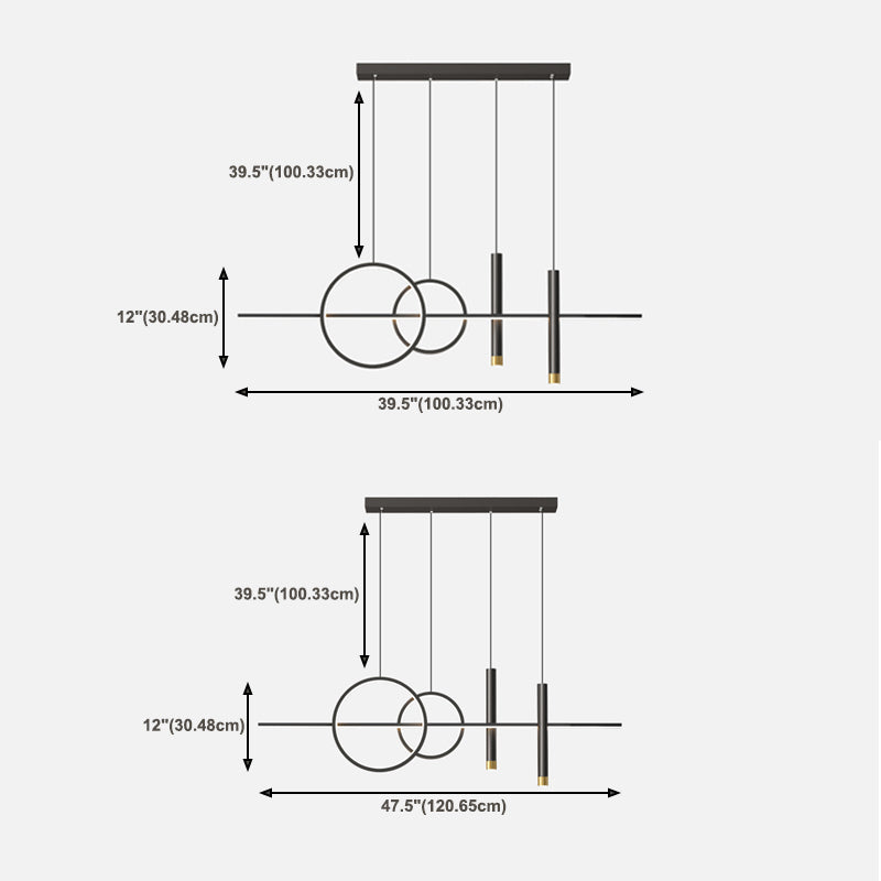 Lámparas de lámparas de geometría de geometría moderna de lámparas LED LED de 5 cabezas