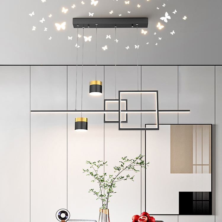 Modern Metal Island Light Geométrica 5 luces LED Island Colgante para comedor
