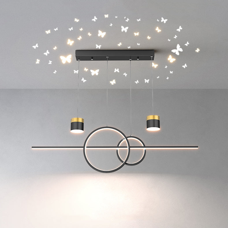 Modern Metal Island Light Geométrica 5 luces LED Island Colgante para comedor