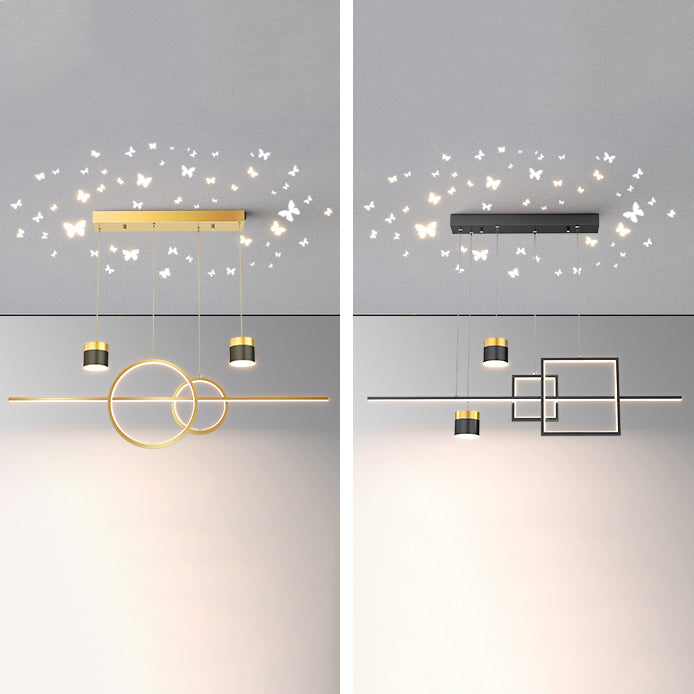 Modern Metal Island Light Geométrica 5 luces LED Island Colgante para comedor