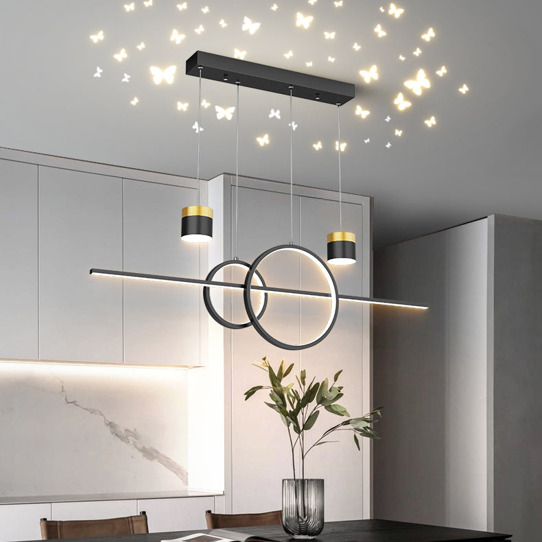 Modern Metal Island Light Geométrica 5 luces LED Island Colgante para comedor