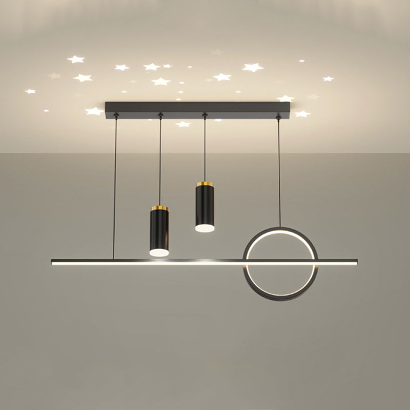 Modern Metal Island Light Geometric Multi Light LED Island Pendant for Bedroom