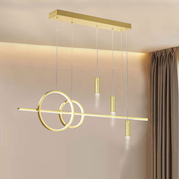 Luz de metal moderna Geométrica Geométrica 6 luces LED Island Colgante para sala de estar