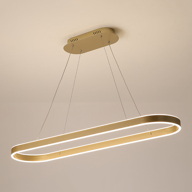 Geometry Shape Ceiling Pendant Light Modern Style Metal LED Island Lighting Fixture