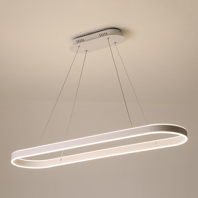 Geometry Shape Ceiling Pendant Light Modern Style Metal LED Island Lighting Fixture