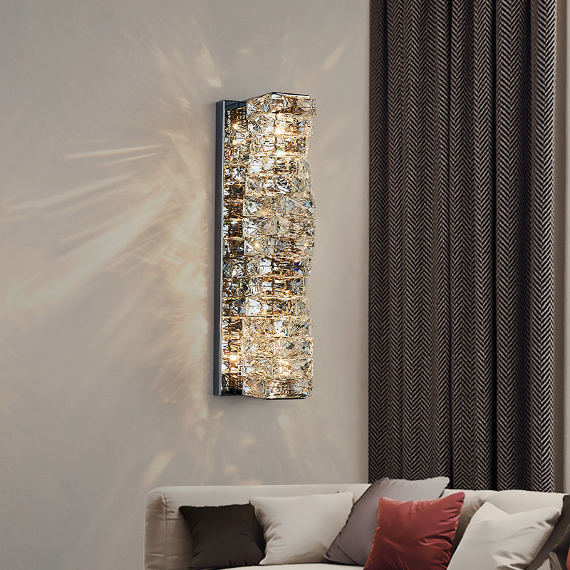 Luz de pared de la pared de cristal posmoderna apliques de pared led geométrica para sala de estar
