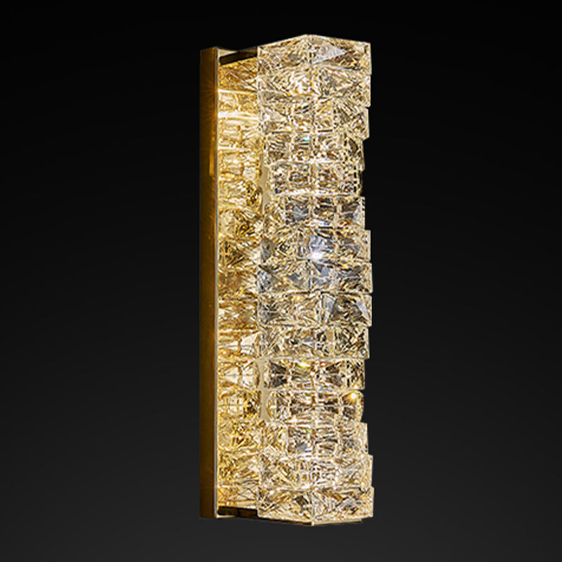 Luz de pared de la pared de cristal posmoderna apliques de pared led geométrica para sala de estar