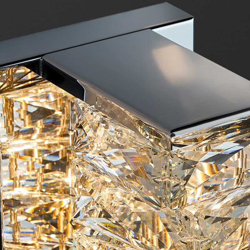 Luz de pared de la pared de cristal posmoderna apliques de pared led geométrica para sala de estar