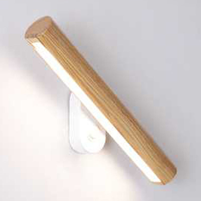 Modern Style Wall Light Strip Shape Wood 1-Light Wall Mount Light