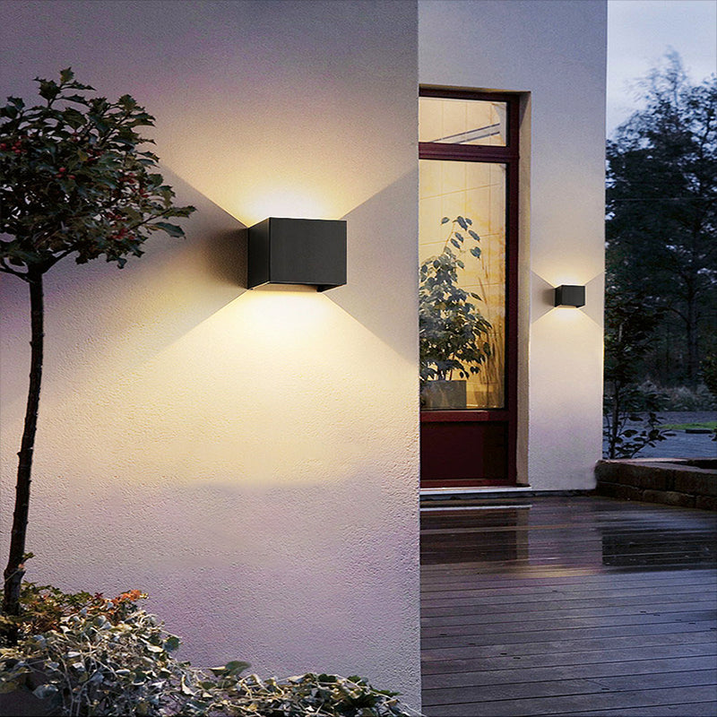 Modern Style Metal Wall Light Geometric Shape LED Wall Washer for Outdoors