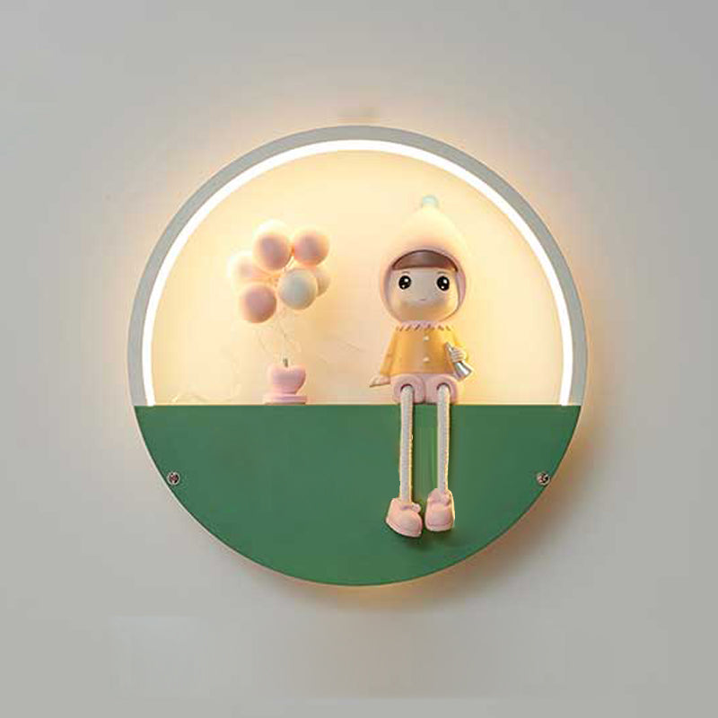 1 illuminazione da parete in metallo moderno per la parete del cerchio leggero per camera da letto