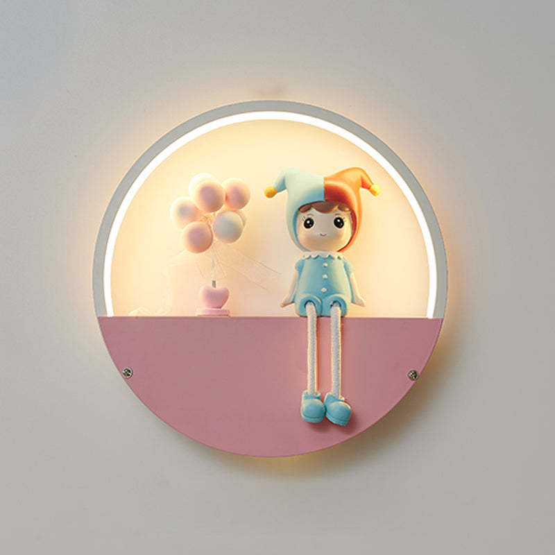1 illuminazione da parete in metallo moderno per la parete del cerchio leggero per camera da letto