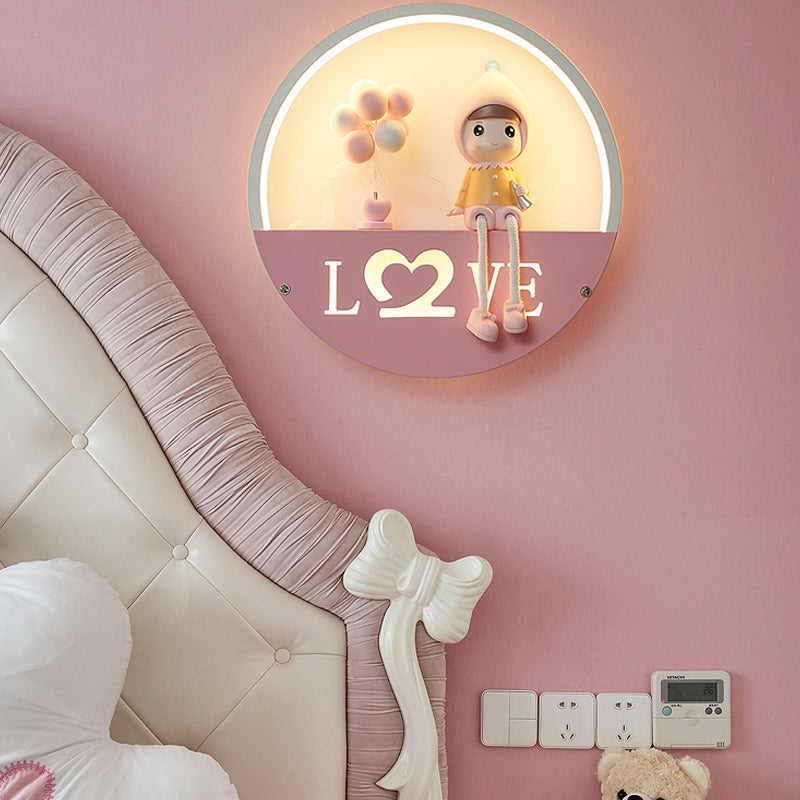 1 illuminazione da parete in metallo moderno per la parete del cerchio leggero per camera da letto