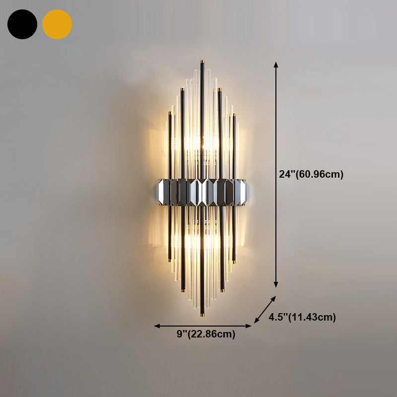 2 Light Unique Wall Sconce Postmodern Style Crystal Wall Lighting for Bedroom