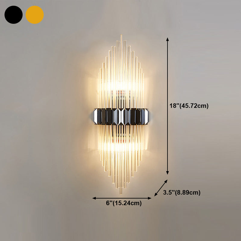 2 Light Unique Wall Sconce Postmodern Style Crystal Wall Lighting for Bedroom