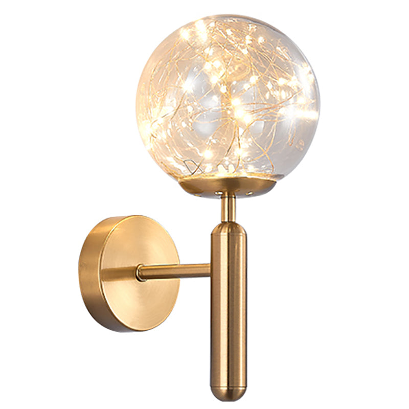 Nordic Glass Wall Light Globe Gypsophila 1 Light Wall Sconce for Bedroom