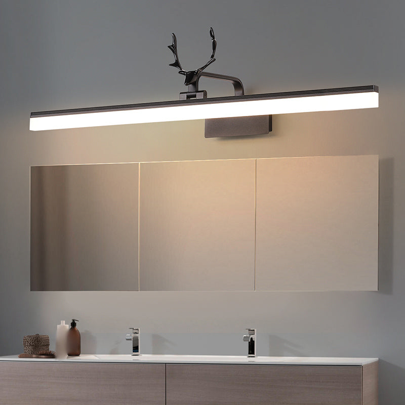 Linear Shape Metal Mirror Wall Light Modern Style 1-Light Mirror Wall Mount Light