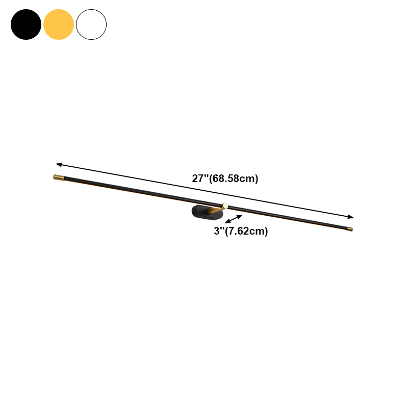 Luce da parete a specchio in metallo a forma lineare Luce moderna a specchio a 1 luci a parete montata