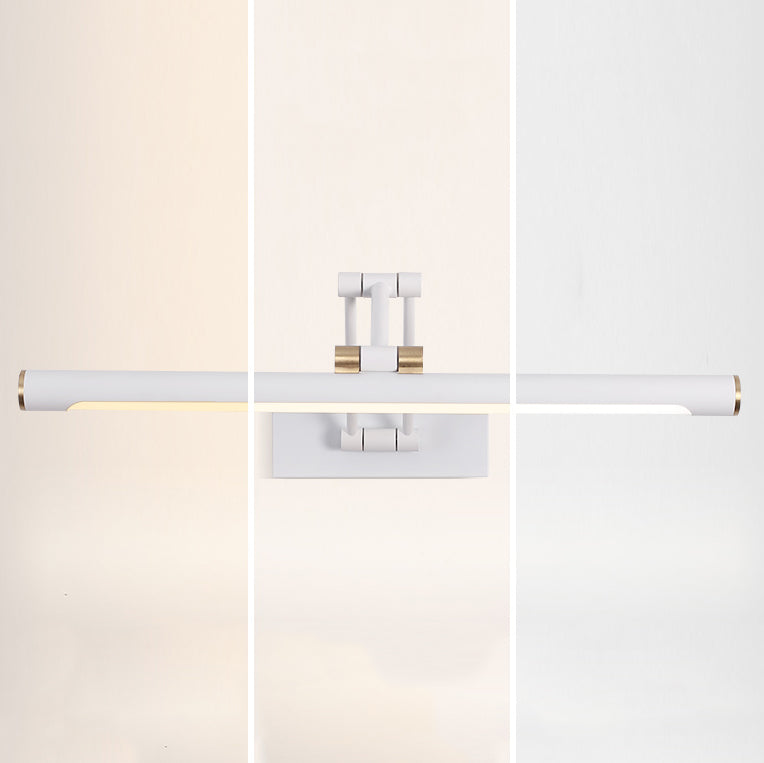 Metal Linear Shape Mirror Wall Light Modern 1-Light Swing Arm Mirror Wall Mount Light