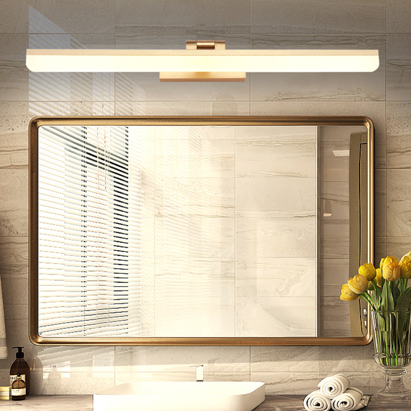 Metal Linear Shape Mirror Wall Light Modern Style 1 Light Mirror Wall Mount Light