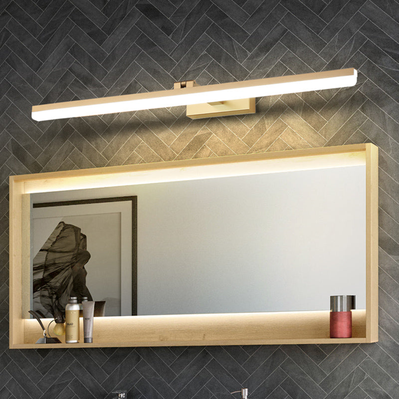 Metal Linear Shape Mirror Wall Light Modern Style 1 Light Mirror Wall Mount Light