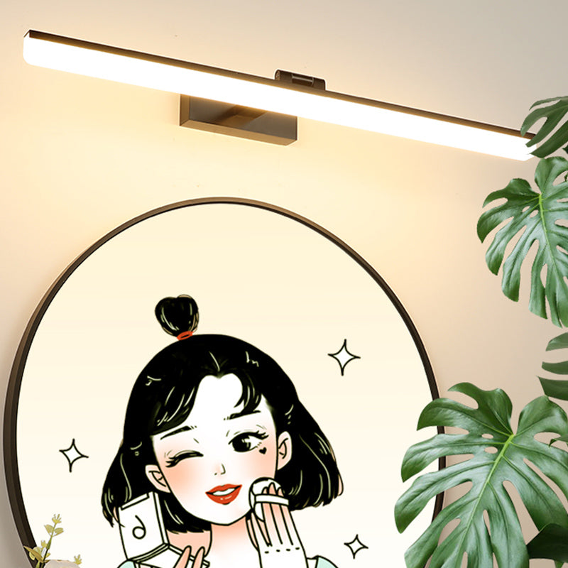 Metal Linear Shape Mirror Wall Light Modern Style 1 Light Mirror Wall Mount Light