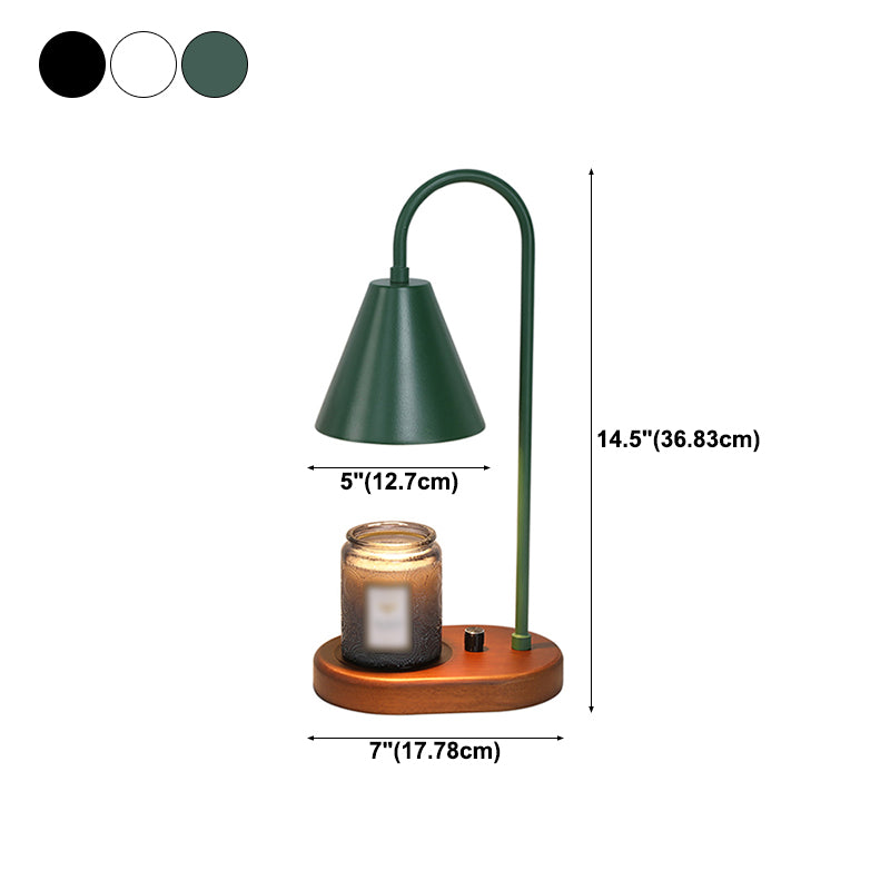 Nordic Style Metall Tischlampe Aromatherapie Schmelzen Wachs Schreibtischlampe mit Holz für Schlafzimmer