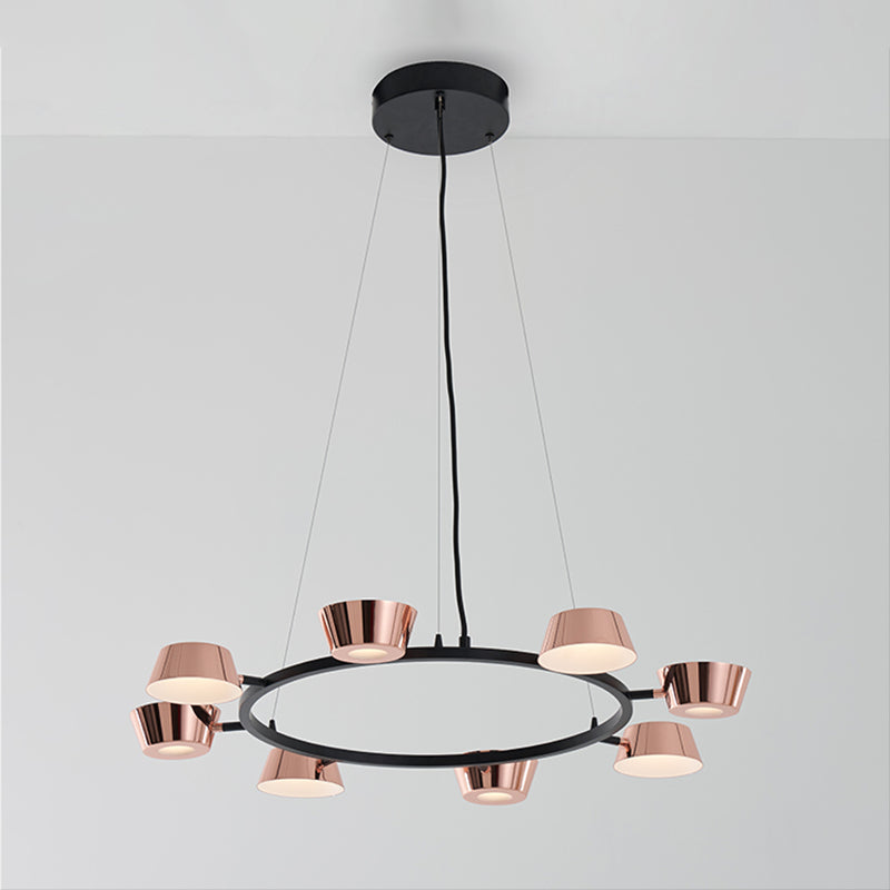 Postmodern Style Chandelier Light Fixture Metal Rose Gold Pendant Light for Living Room