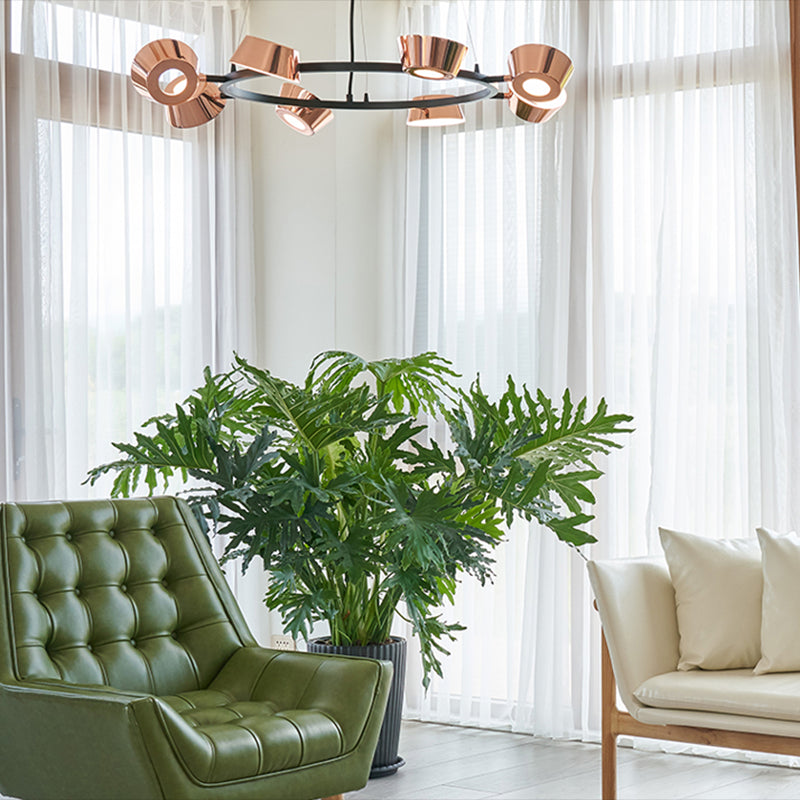 Postmodern Style Chandelier Light Fixture Metal Rose Gold Pendant Light for Living Room