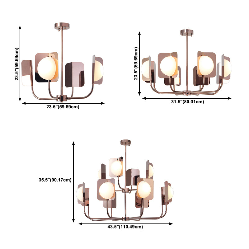 Postmodern Style Chandelier Light Metal Acrylic Pendant Light for Living Room