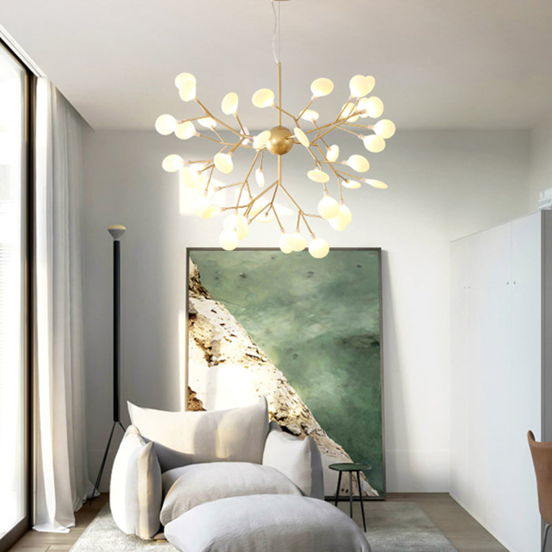 Unique Shape Hanging Chandelier Modern Style Metal Multi Light Hanging Lamp for Bedroom