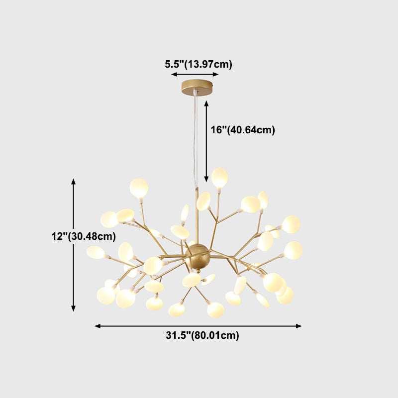Unique Shape Hanging Chandelier Modern Style Metal Multi Light Hanging Lamp for Bedroom
