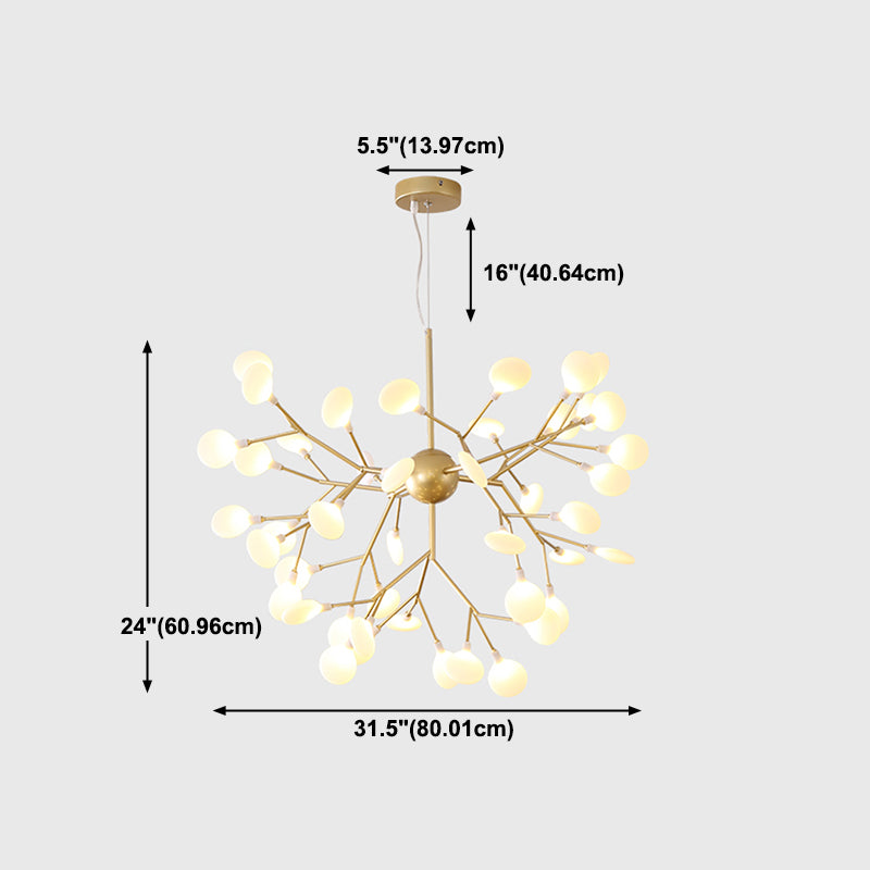 Unique Shape Hanging Chandelier Modern Style Metal Multi Light Hanging Lamp for Bedroom