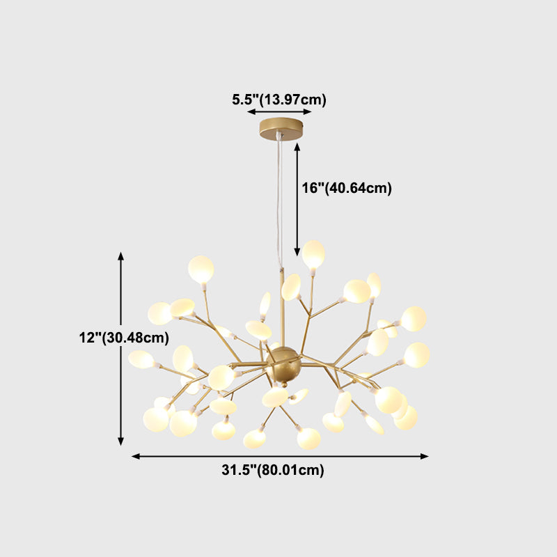 Unique Shape Hanging Chandelier Modern Style Metal Multi Light Hanging Lamp for Bedroom