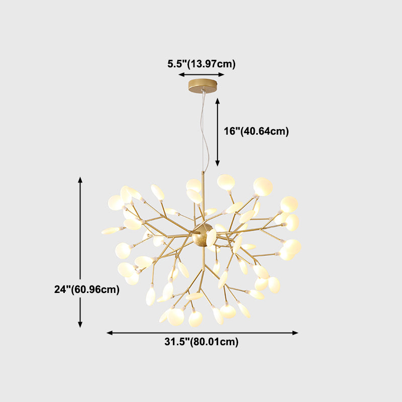 Unique Shape Hanging Chandelier Modern Style Metal Multi Light Hanging Lamp for Bedroom