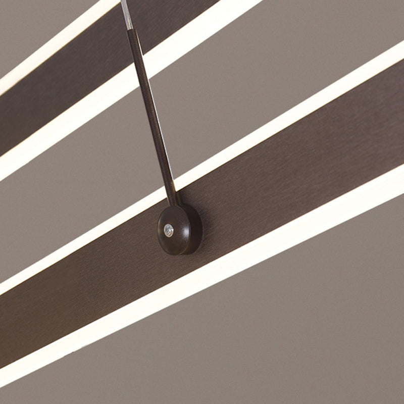 Minimalist Square Suspension Lamp Metal Multi-Layered LED Chandelier for Living Room