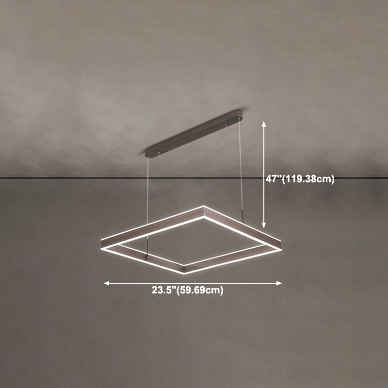Minimalist Square Suspension Lamp Metal Multi-Layered LED Chandelier for Living Room