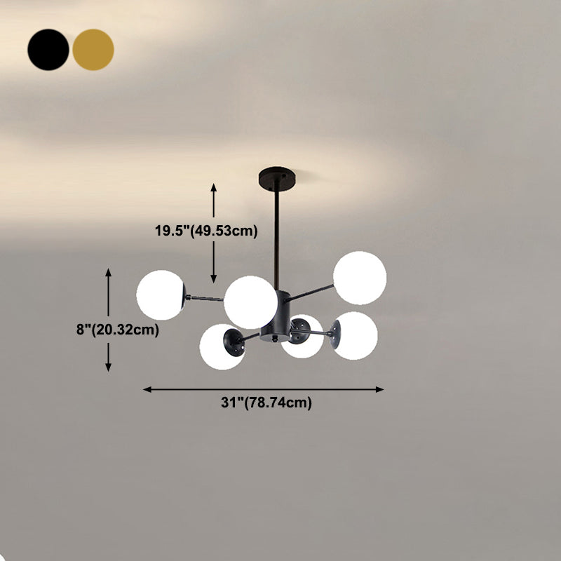 Nordic Globe Chandelier Glass Shade Multi Light Chandelier Pendant for Living Room