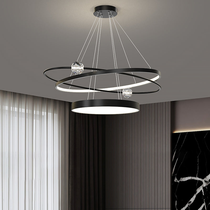 Nordic Circle Chandelier Metal Layered LED Chandelier Pendant for Living Room