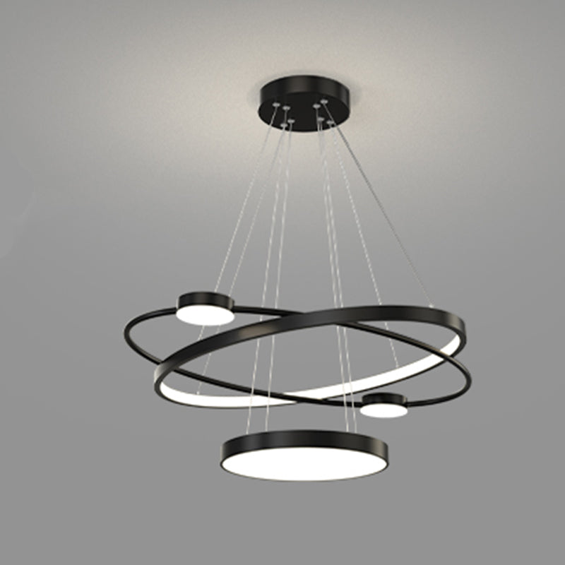 Nordic Circle Chandelier Metal Layered LED Chandelier Pendant for Living Room