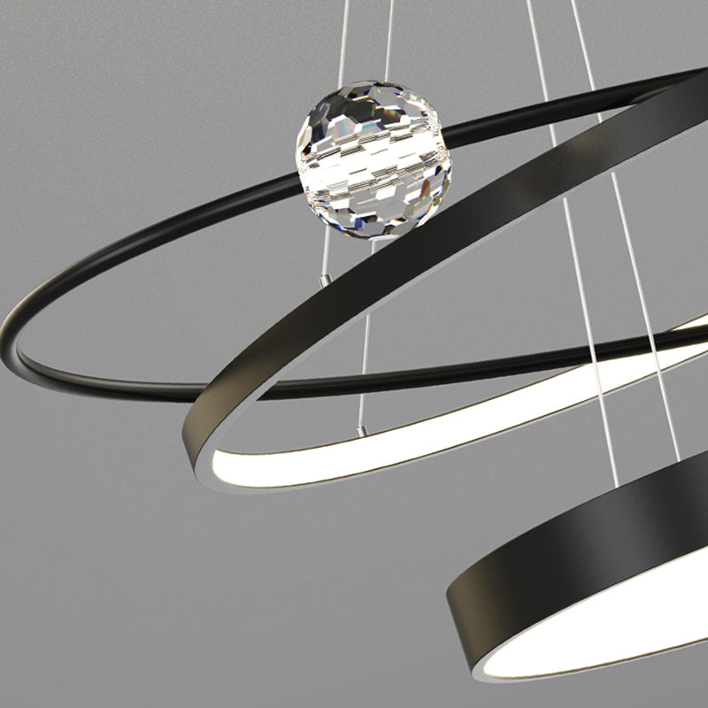 Nordic Circle Chandelier Metal Layered LED Chandelier Pendant for Living Room