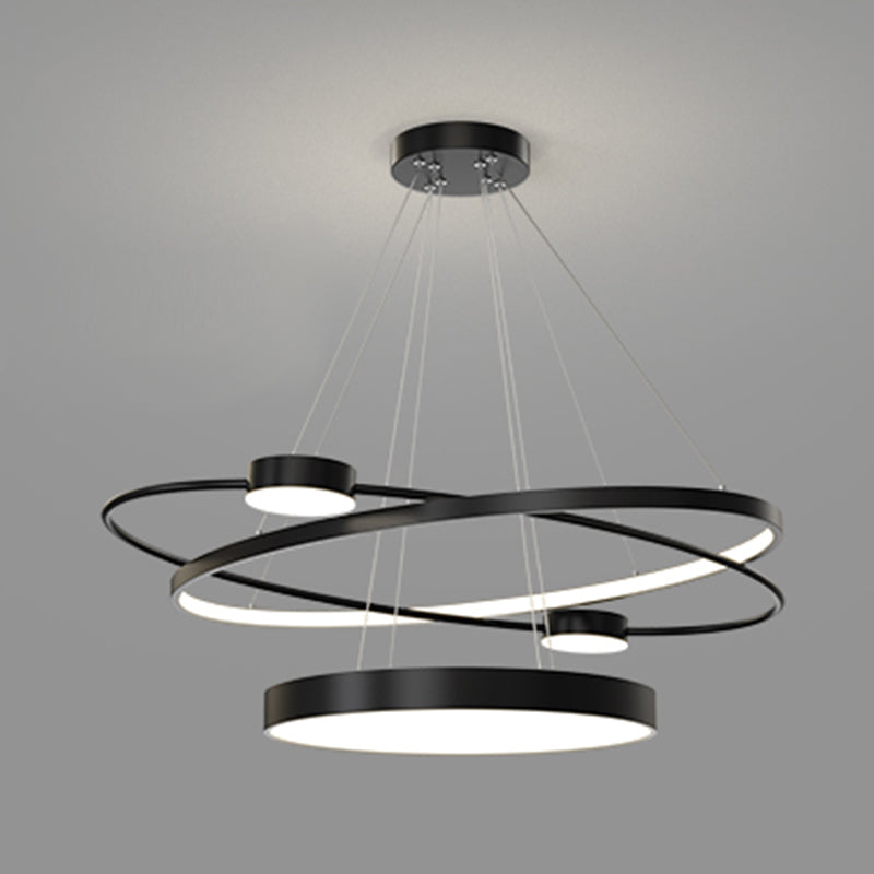 Nordic Circle Chandelier Metal Layered LED Chandelier Pendant for Living Room