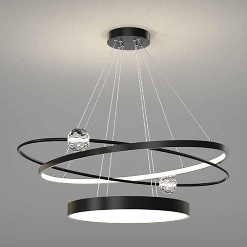 Nordic Circle Chandelier Metal Layered LED Chandelier Pendant for Living Room