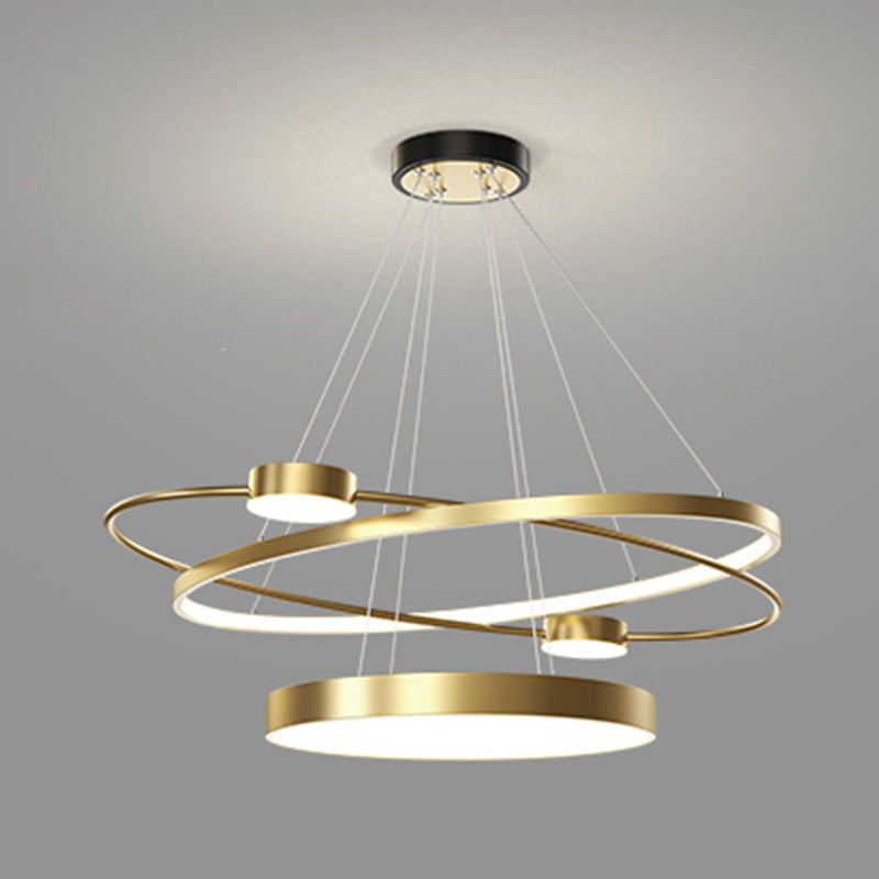 Nordic Circle Chandelier Metal Layered LED Chandelier Pendant for Living Room